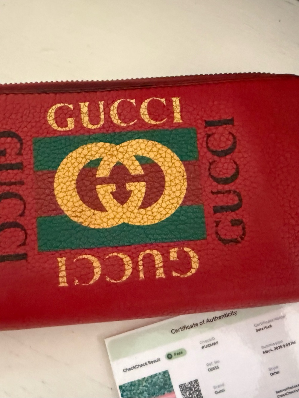 Gucci Red leather Coco Captain full zip long wallet - Picture 2 of 15